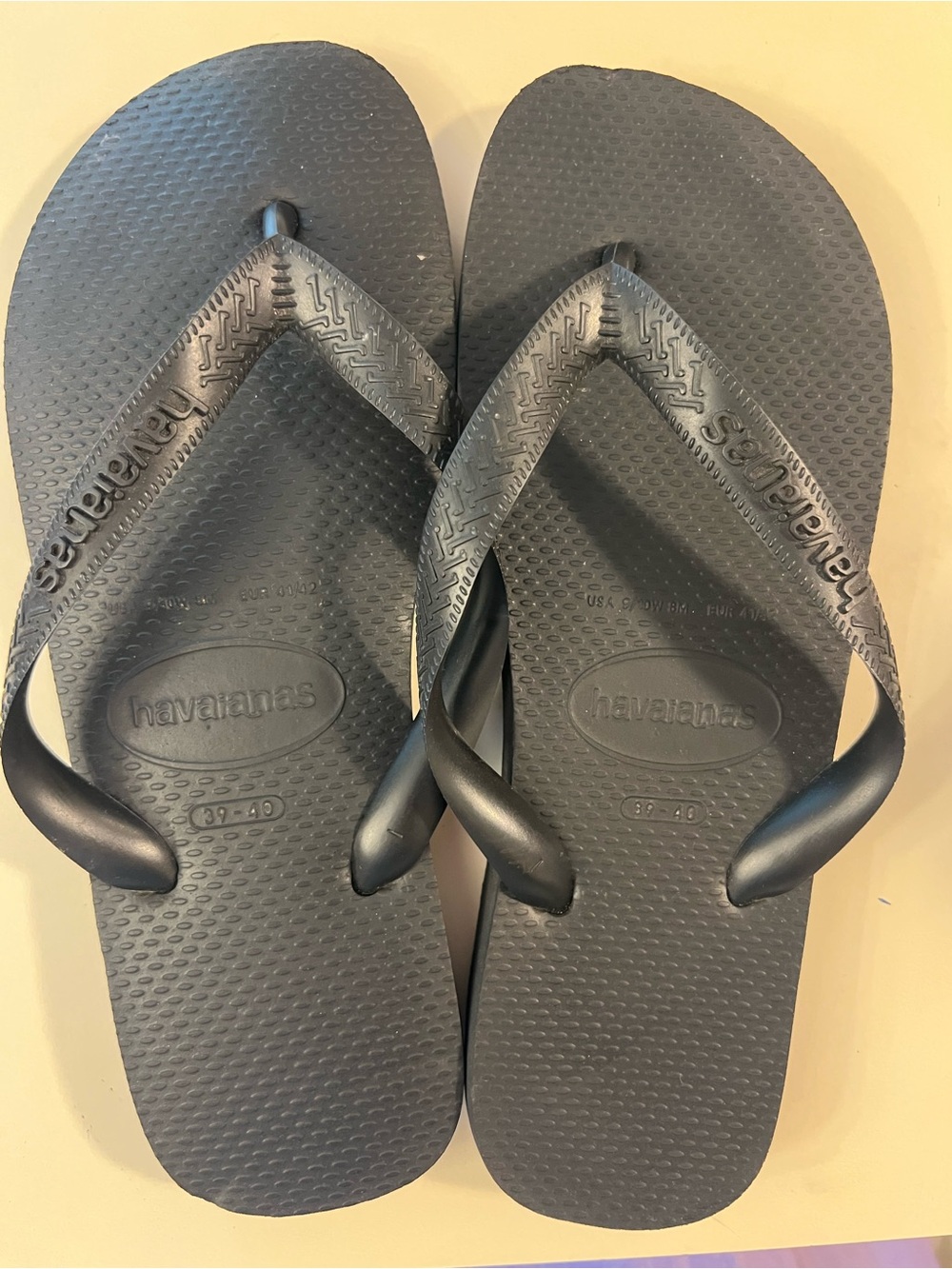 Havaianas Men's Black Flip Flops - Classic Rubber Thong Sandals Sz 8m 10w nwot